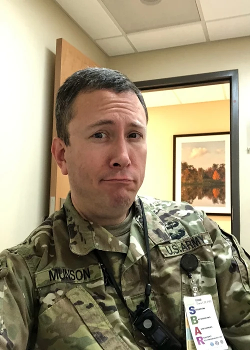 Dr. Munson in army uniform posing