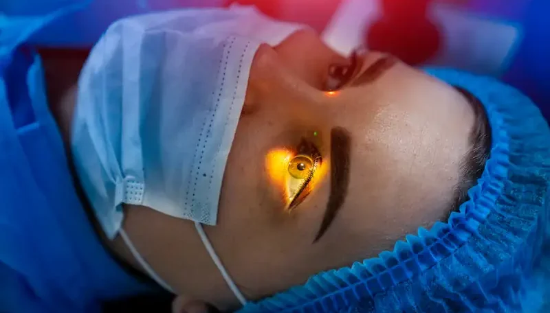 close up of refractive eye surgery